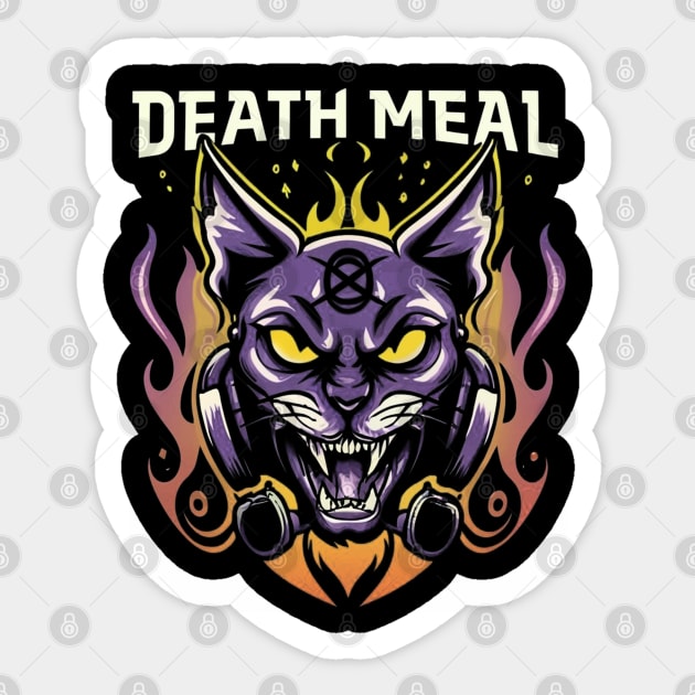 Death Metal Satanic Baphomet Cat Sticker by Aldrvnd